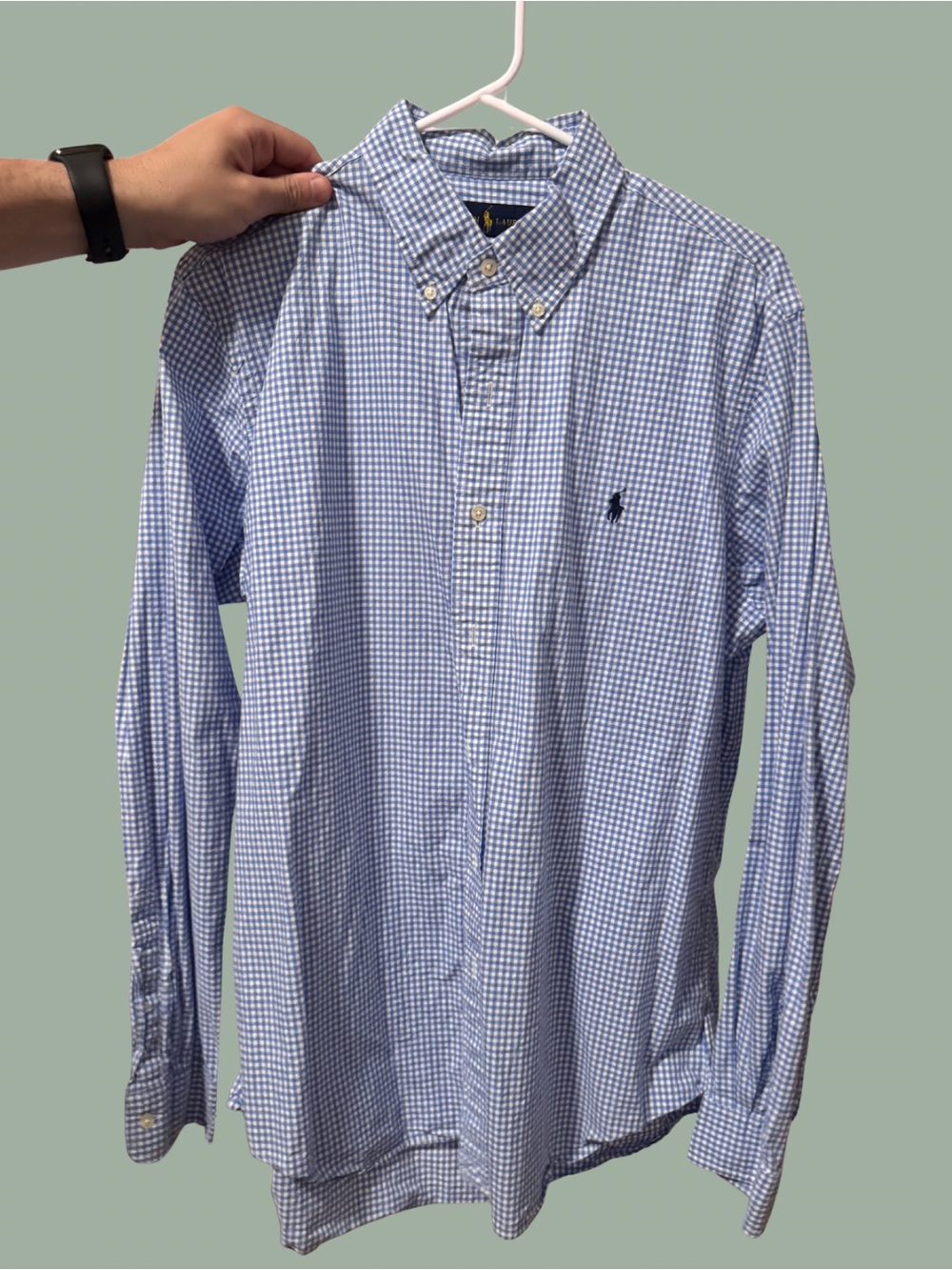 Ralph Lauren Light Blue Gingham Button-Down Shirt